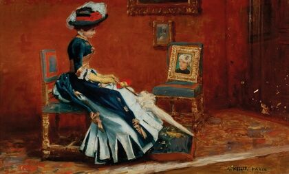 Paris, A Young Lady In A Gallery