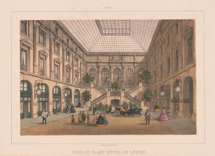 Paris. Cour du Grand Hôtel du Louvre (1870-1879)
