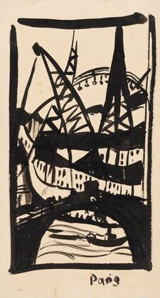 Paris, Eiffelturm mit Seinebrücke
