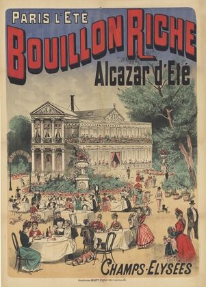 Paris l’été. Bouillon riche. Alcazar d’Eté (1888-1894)