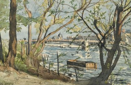 Paris, View Of The Seine With The Carrousel Bridge