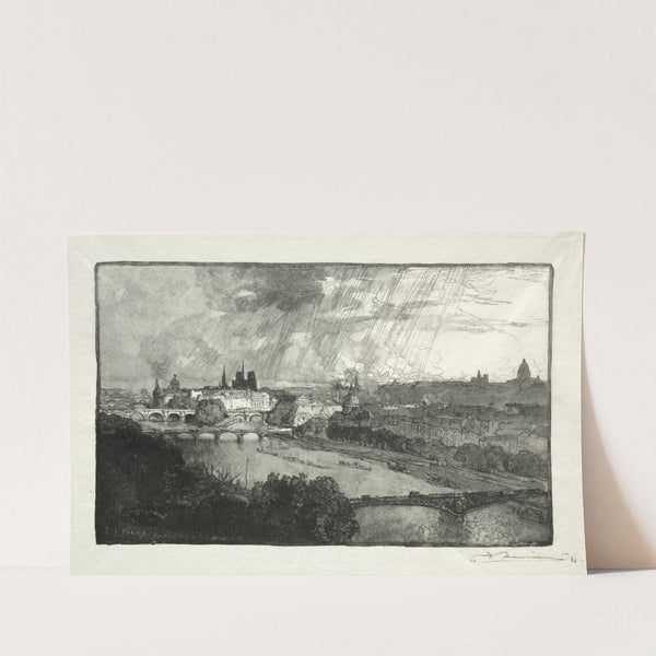 Paris, vu du Pavillon de Flore (1890) by Auguste Louis Lepère