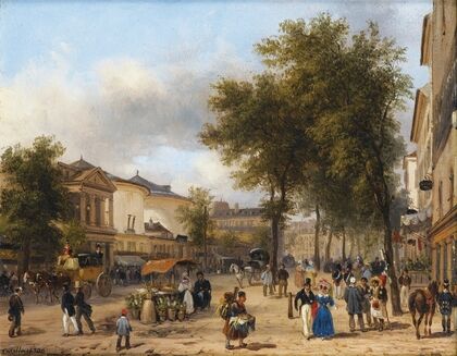 Paris, Vue du Théâtre des Variétés sur le Boulevard Montmartre