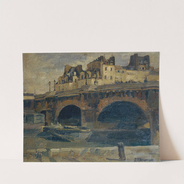 Pariser Landschaft mit Pont Neuf by Julius Ullmann