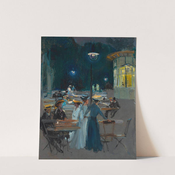 Parisian café at night by Ludwik de Laveaux