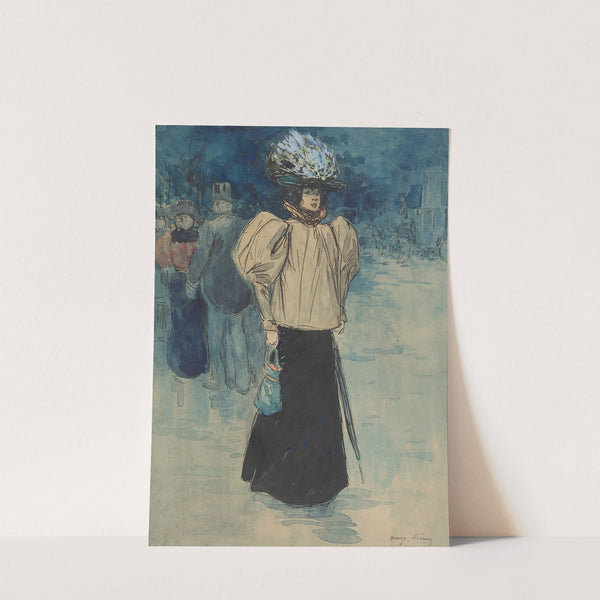 Parisian Street Scene with a Fashionably Dressed Woman by Henri Somm