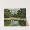 Park landscape with a pond by Jan Stanislawski