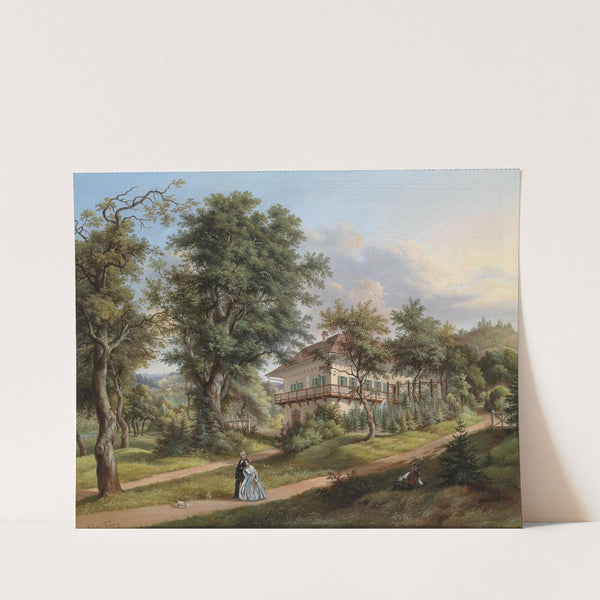 Parklandschaft mit Spaziergängern by Vinzenz Kreuzer