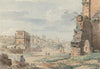 Part of the Colosseum with the Arch of Constantine and Arch of Titus in the Distance, Rome
