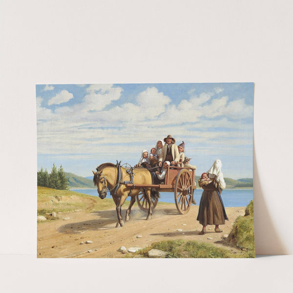 Parti fra Leksand med dalarbønder på søndagsudflugt i hestevogn by Wilhelm Marstrand