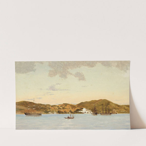 Parti fra Middelhavet med hvide bygninger ved kysten by Anton Melbye