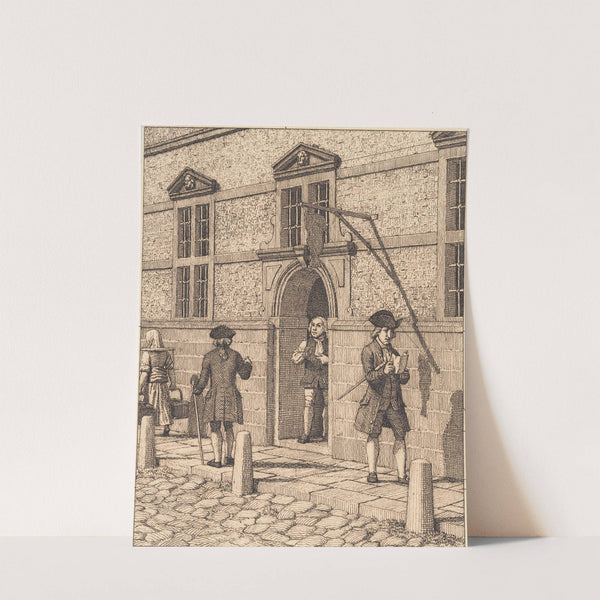 Parti omkring en portal af børsen Illustration til Linearperspectiven , Tavle VI by Christoffer Wilhelm Eckersberg