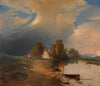 Partie aus den westungarischen Donauauen mit aufsteigendem Gewitter
