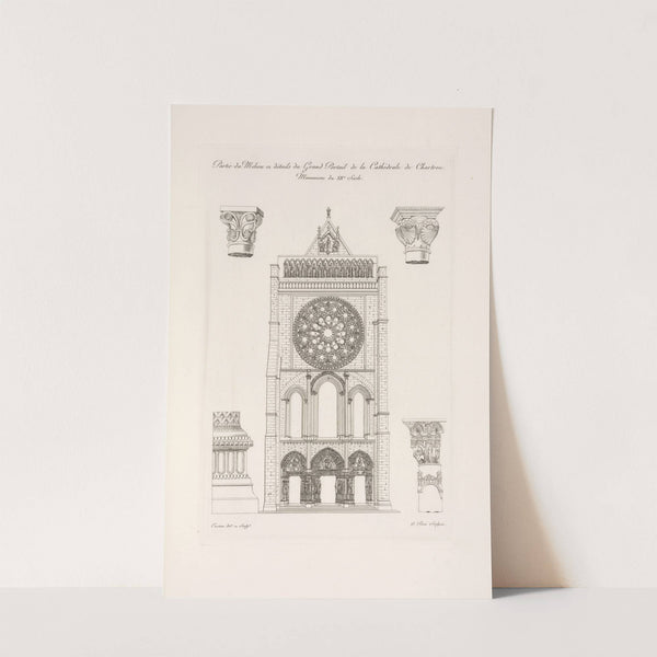 Partie du milieu et détails du grand portrait de la cathédrale de Chartres. Monument du XIIe siècle. by Nicolas Xavier Willemin