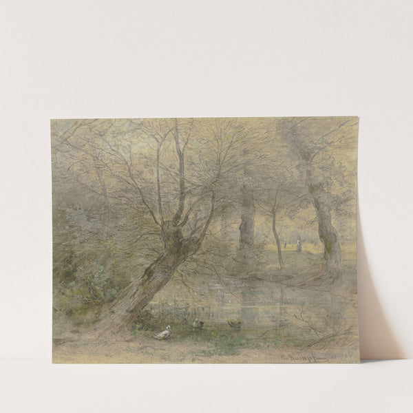 Partie von der Nied in der Nähe des Brentano&#039;schen Parkes in Rödelheim, von Enten belebt by Philipp Rumpf