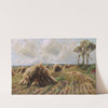 Partridges by the Haystacks in an Expansive Harvest Landscape by Arthur William Redgate