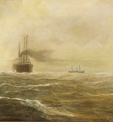 Passagierdampfer der Hapag vor Nantucket Shoals