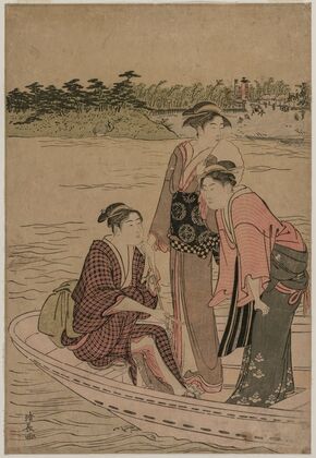 Passengers in a Ferry Boat on the Sumida River (1784) — size preview
