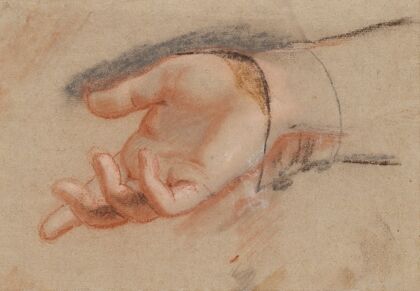 Pastelstudie til en udstrakt hånd (1790 – 1799)