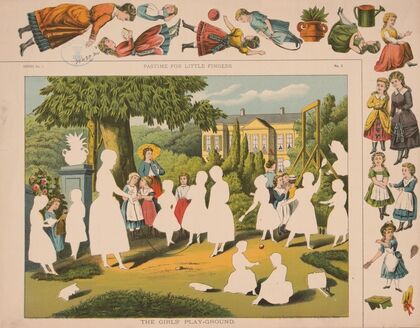 Pastime for little fingers. The girls’ play-ground (1881)