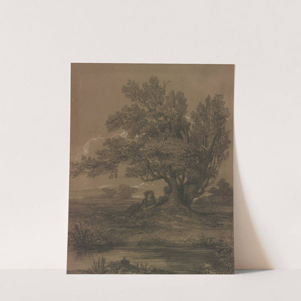 Pastoral Landscape with Figures by a Tree by Henri Fantin-Latour