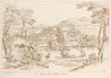 Pastoral scene with huts