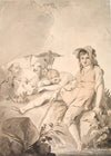 Pastoral scene with two children and animals