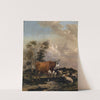 Pasturage with Brown Bull by Albert Jansz. Klomp