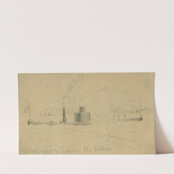 Patapsco engaging Sullivans Id. Batteries. (1863) by Alfred Rudolph Waud
