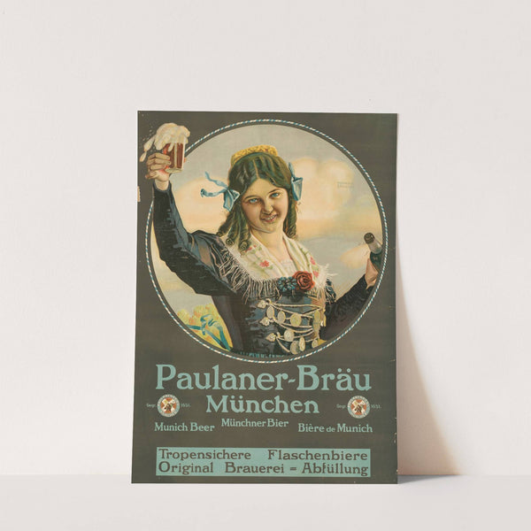 Paulaner-Bräu München. Tropensichere Flaschenbiere (1900) by Henrique Moser