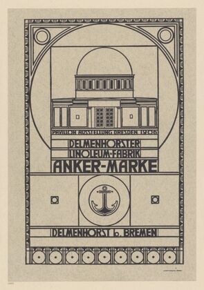 Pavillon Ausstellung Dresden 1906 Delmenhorster Linoleum-Fabrik Anker-Marke (1906)