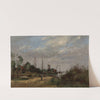 Paysage à la lavandière et au moulin, Hollande by Paul Désiré Trouillebert