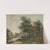Paysage arboré avec figures et maisons au bord du rivage by Jacob van Strij