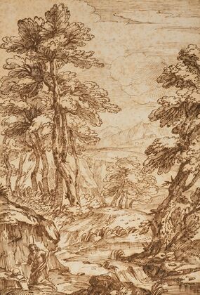 Paysage arboré avec Marie-Madeleine pénitente