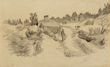 Paysage avec deux batisses