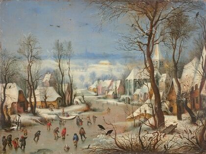 Paysage d’hiver Ã  la trappe aux oiseaux, d’aprÃ¨s Pieter Brueghel