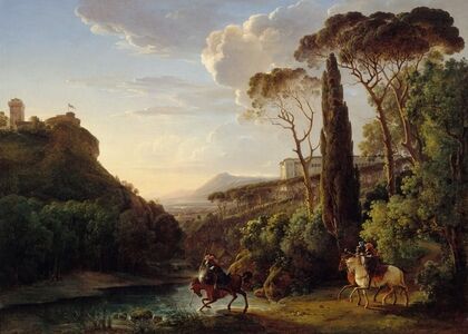 Paysage d’Italie avec trois chevaliers