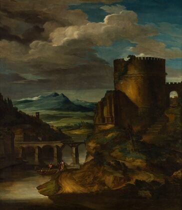 Paysage italien au tombeau