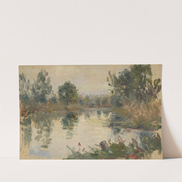 Paysage lacustre au cours d&#8217;eau by Jeanne Jegou-Cadart