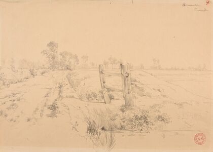 Paysage normand avec barrière