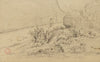 Paysage rocheux avec un personnage