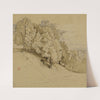 Paysage vallonné avec constructions by Jean-Achille Benouville