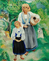 Paysannes en costume traditionnel