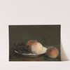 Peaches and grapes in a porcelain bowl by Henri Fantin-Latour
