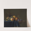 Peaches, grapes, pomegranate and plums on an entablature (1648) by Willem van Aelst
