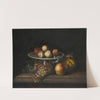 Peaches On A Silver Tazza With Grapes, A Pear, A Melon And A Bird On A Marble Ledge by Tobias Stranover