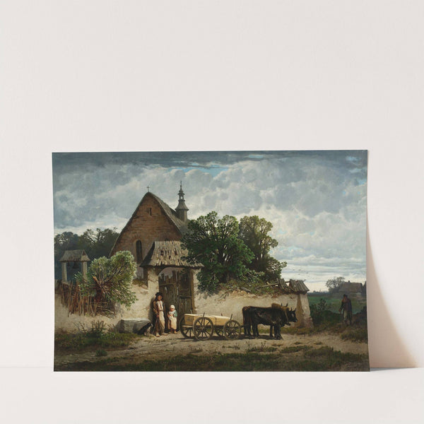 Peasant funeral by Józef Szermentowski