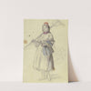 Peasant girl with rake. by Jakob Becker