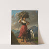 Peasant Girl with Two Goats, Carrying a Bundle of Hay by Dominik Weber