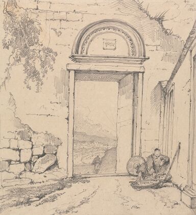 Peasant Seated by a Doorway (1842)